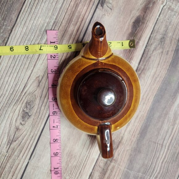Farrah Vintage Tea for Two Brown Beige Cream Ceramic Teapot - Picture 2 of 10